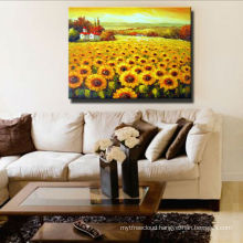 Bright Color Sunflower Painting On Canvas Art